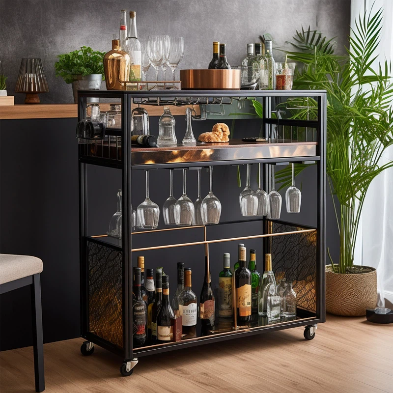 Solid Wood Wine Cabinet